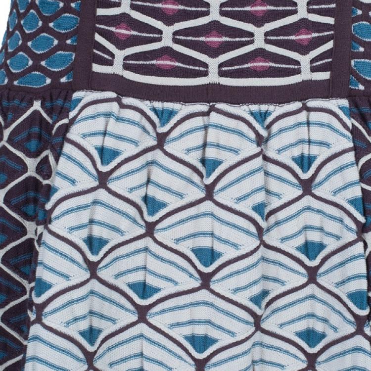 Pre Owned M Missoni Patterned Knit A-Line Dress M