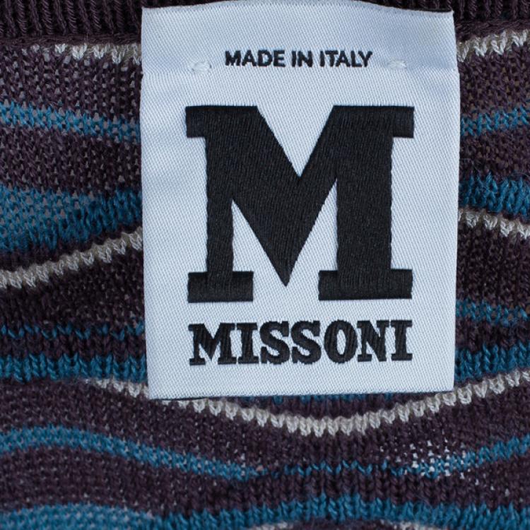 Pre Owned M Missoni Patterned Knit A-Line Dress M