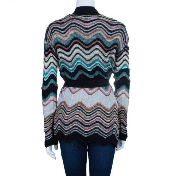 Pre Owned M Missoni Multicolor Knit Top and Cardigan Set M