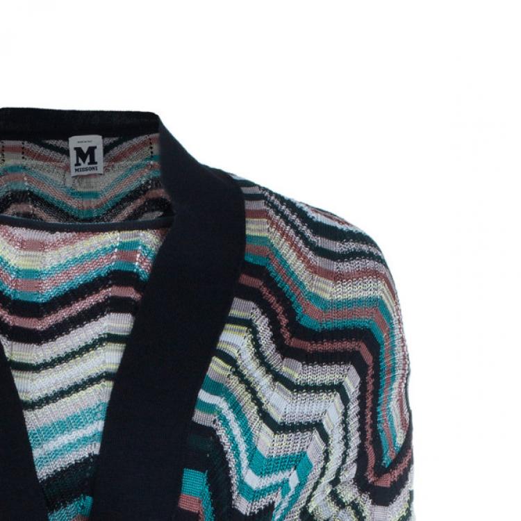 Pre Owned M Missoni Multicolor Knit Top and Cardigan Set M