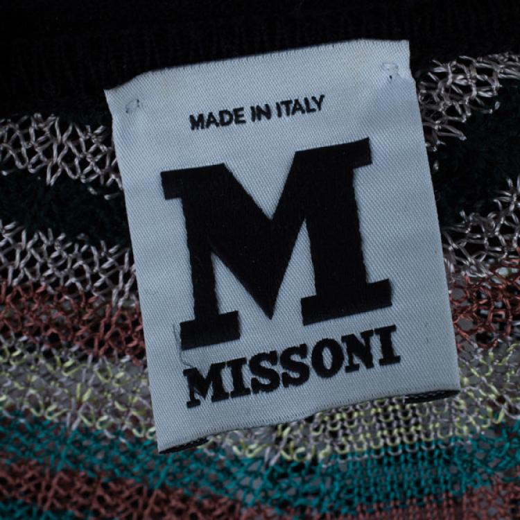 Pre Owned M Missoni Multicolor Knit Top and Cardigan Set M