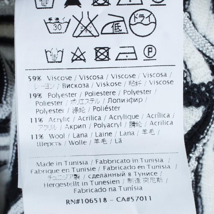 Pre Owned M Missoni Monochrome Wave Print Top and Cardigan Set M