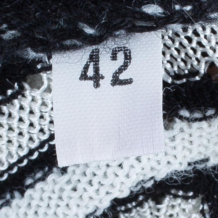 Pre Owned M Missoni Monochrome Wave Print Top and Cardigan Set M