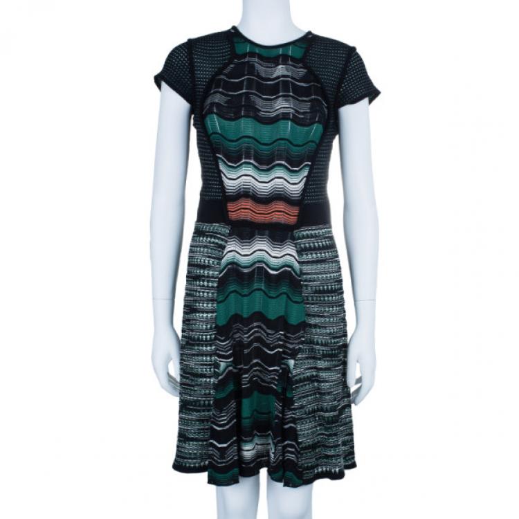 Pre Owned M Missoni Wave Print Multicolor Dress M