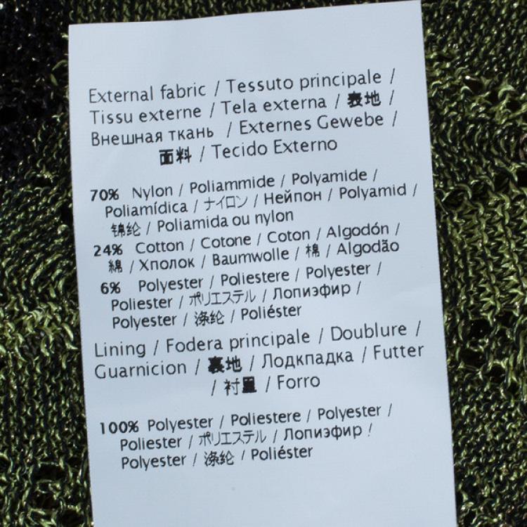 Pre Owned M Missoni Green Patterned One-Shoulder M