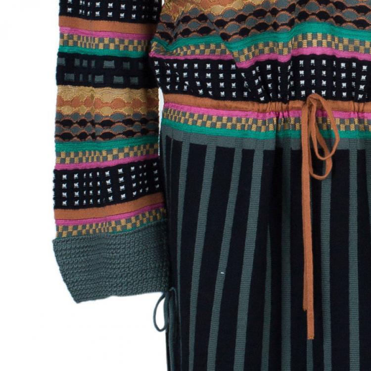 Pre Owned M Missoni Patterned Button Front Dress M