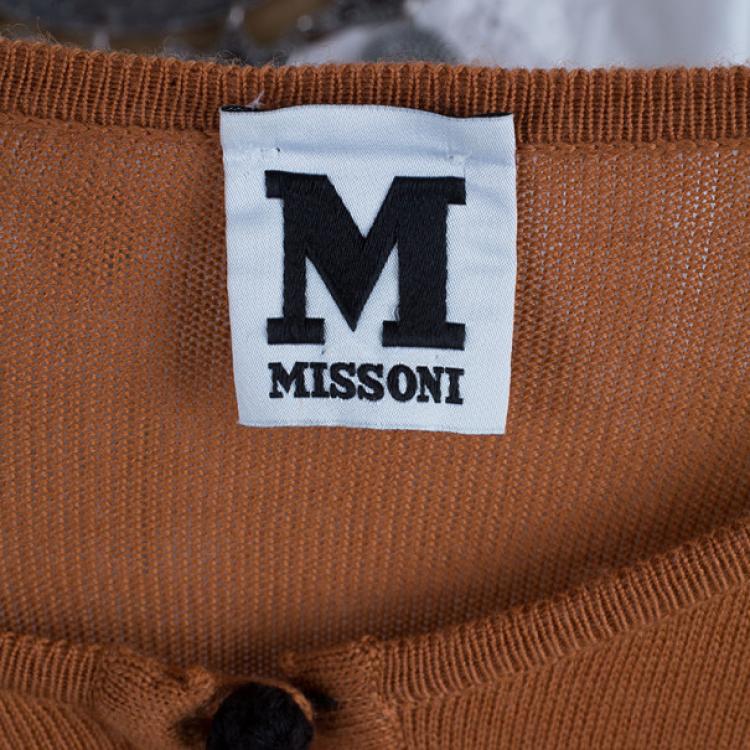 Pre Owned M Missoni Patterned Button Front Dress M