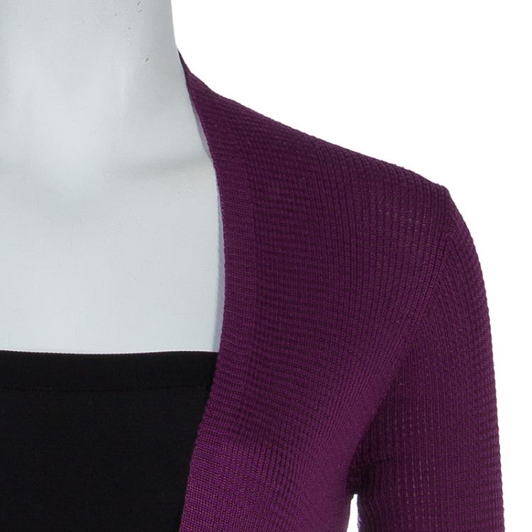 Pre Owned M Missoni Purple Long Sleeve Knit Cardigan M