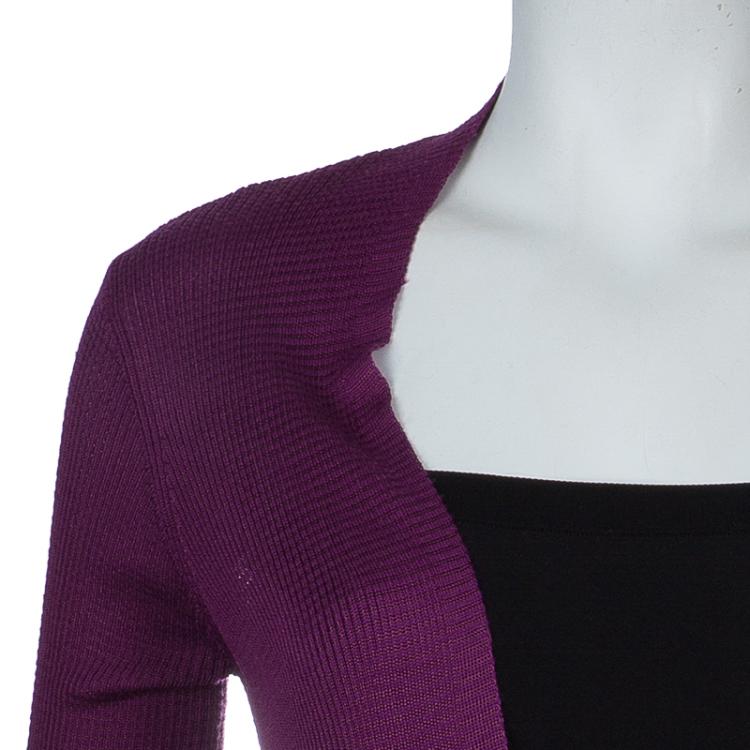 Pre Owned M Missoni Purple Long Sleeve Knit Cardigan M