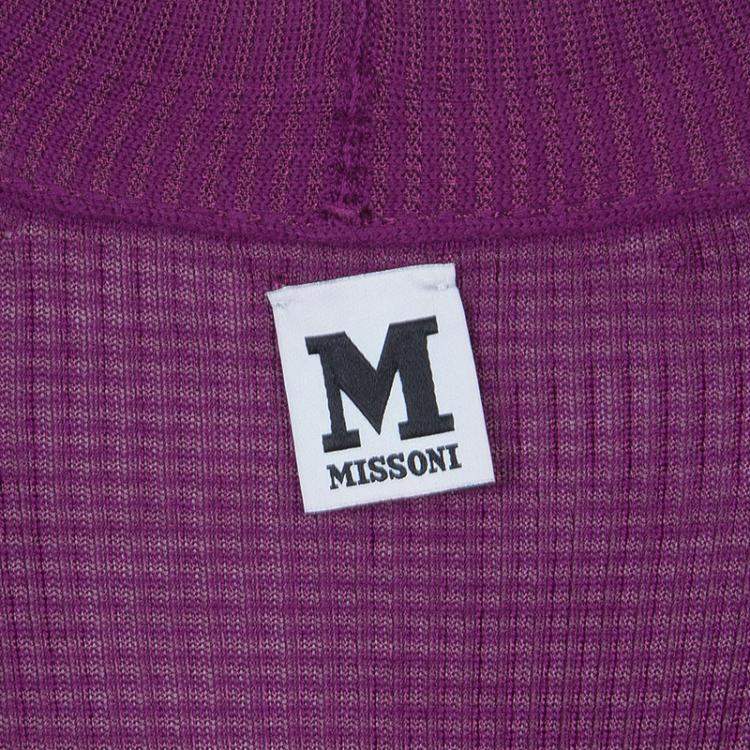Pre Owned M Missoni Purple Long Sleeve Knit Cardigan M