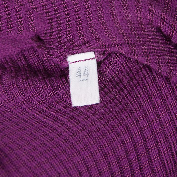 Pre Owned M Missoni Purple Long Sleeve Knit Cardigan M