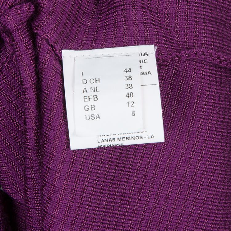 Pre Owned M Missoni Purple Long Sleeve Knit Cardigan M