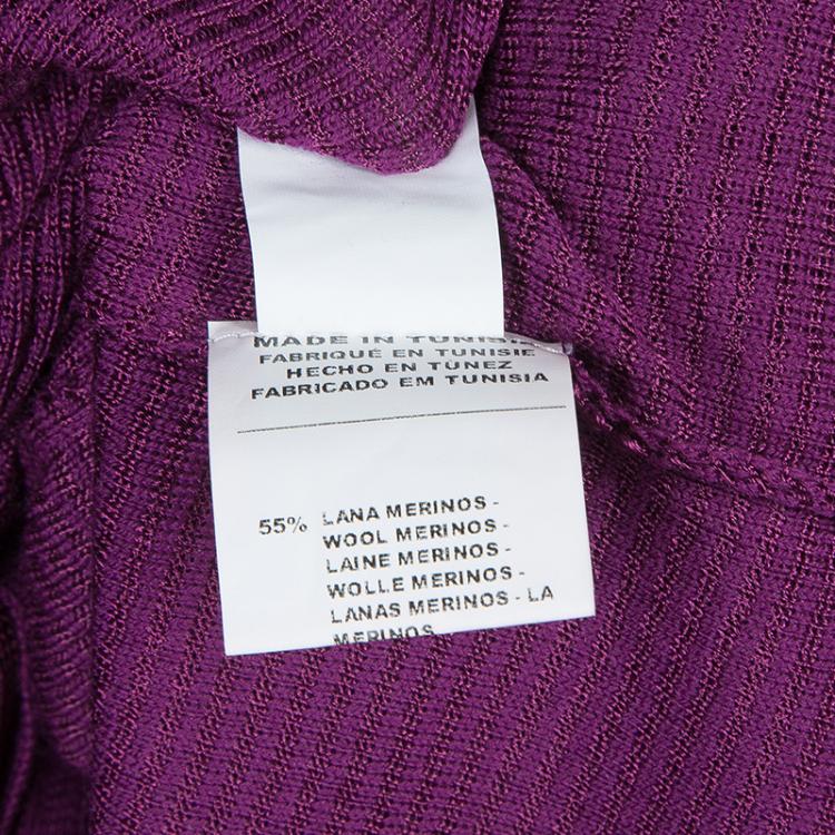 Pre Owned M Missoni Purple Long Sleeve Knit Cardigan M