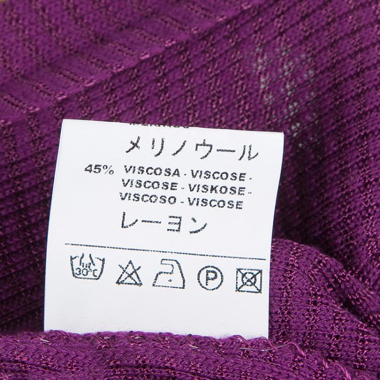 Pre Owned M Missoni Purple Long Sleeve Knit Cardigan M