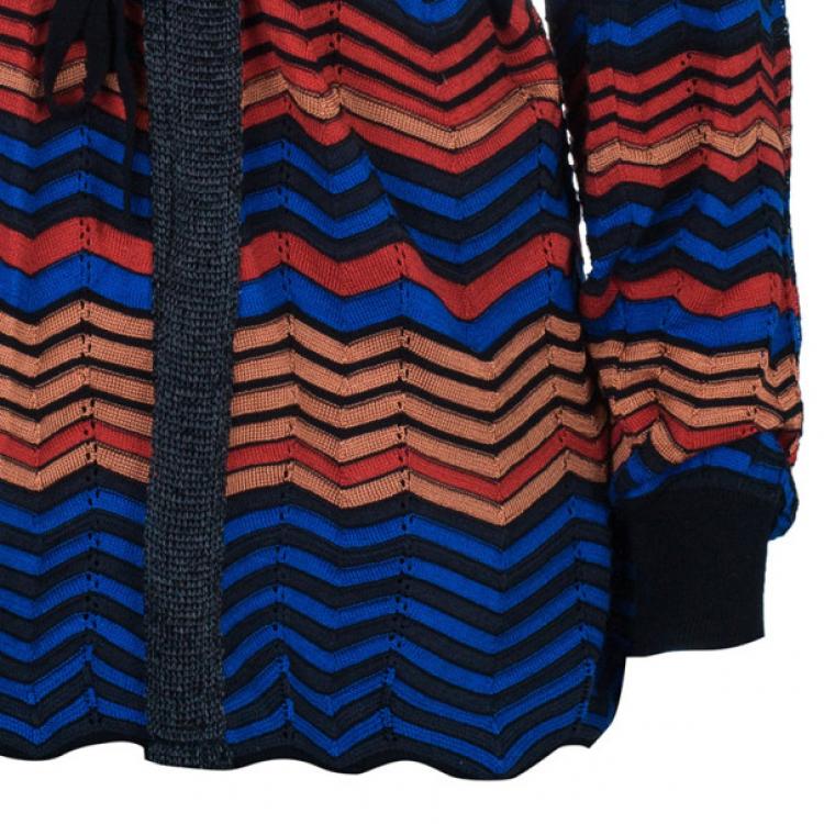 Pre Owned M Missoni Multicolor Light Knit Cardigan M