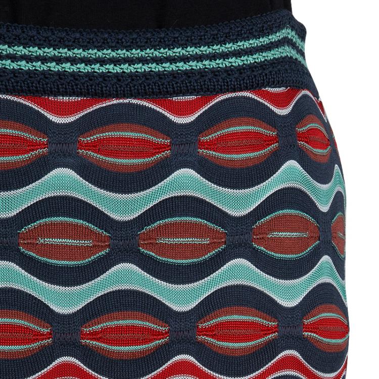 Pre Owned M Missoni Wave Knit Maxi Skirt M