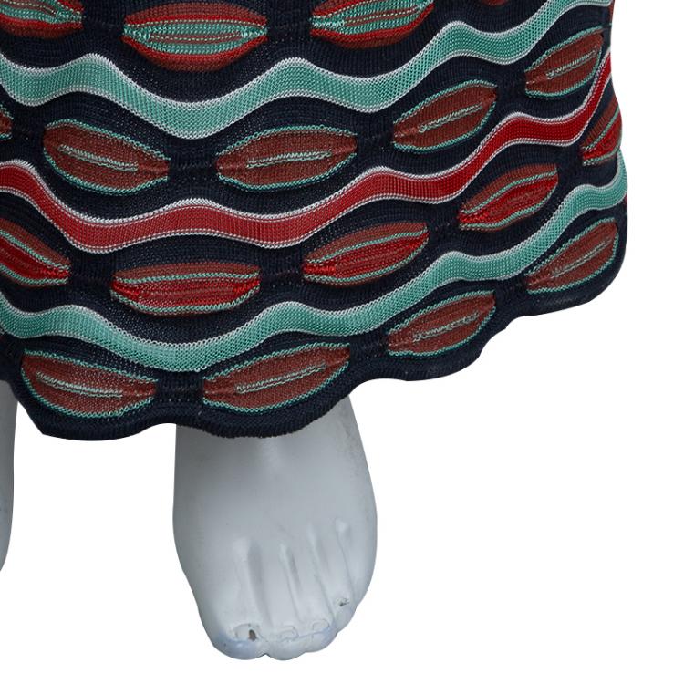 Pre Owned M Missoni Wave Knit Maxi Skirt M