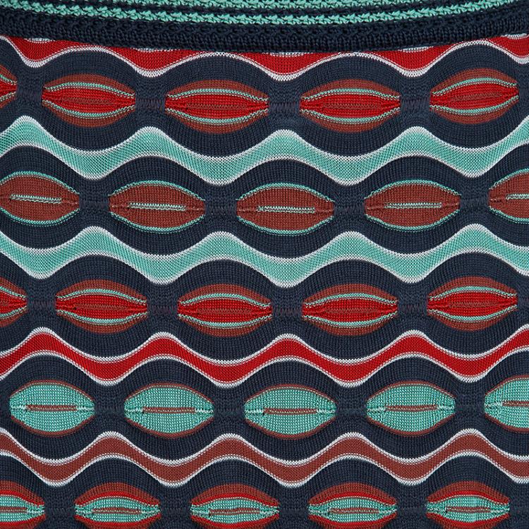 Pre Owned M Missoni Wave Knit Maxi Skirt M