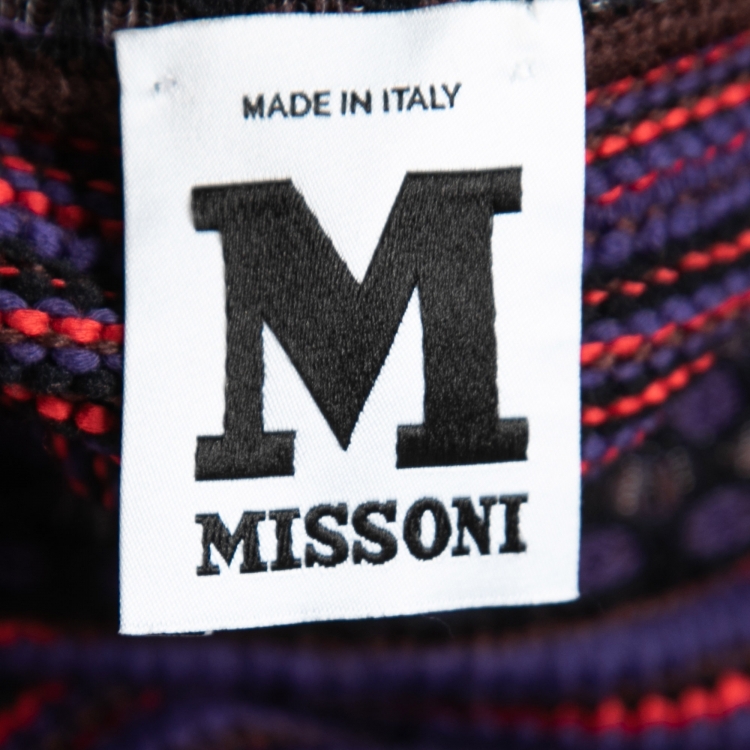 Pre Owned M Missoni Multicolor Patterned Knit Top & Pants Set M