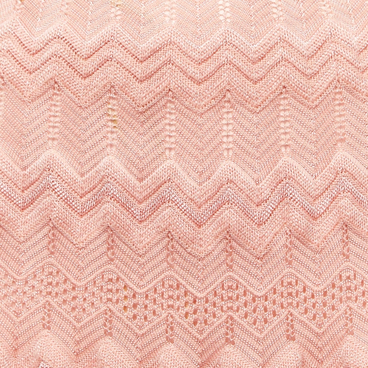 Pre Owned M Missoni Pink Perforated Knit Sleeveless Skater Dress IT 38