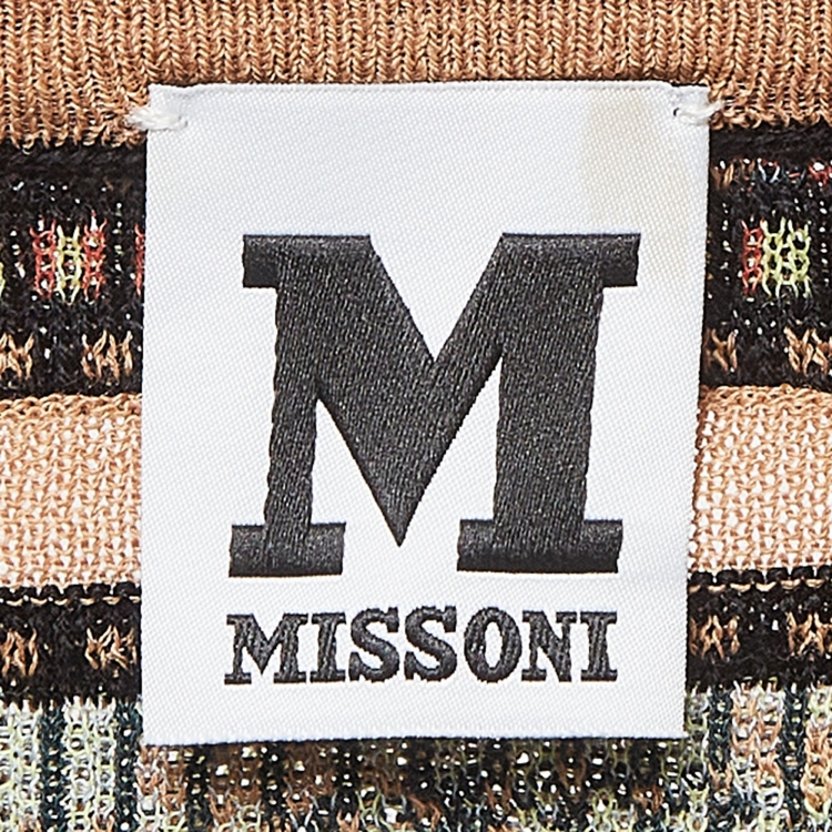 Pre Owned M Missoni Multicolor Floral Intarsia Knit Long Sleeve Cardigan M