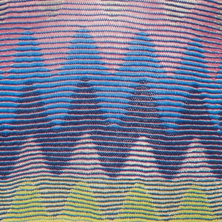 Pre Owned M Missoni Multicolor Chevron Patterned Knit T-Shirt M