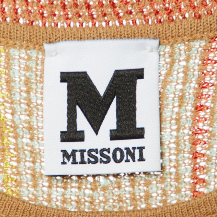 مملوكة مسبقًا M Missoni Multicolor Textured Knit Sleeveless Top S
