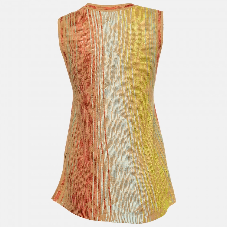 مملوكة مسبقًا M Missoni Multicolor Textured Knit Sleeveless Top S