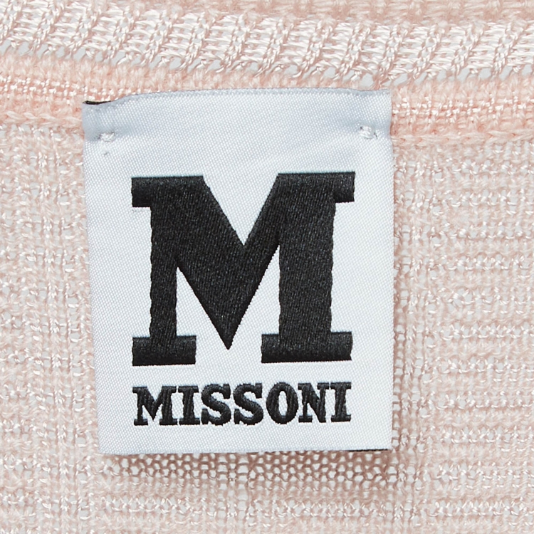 مملوكة مسبقًا M Missoni Pink Patterned Knit Short Dress S