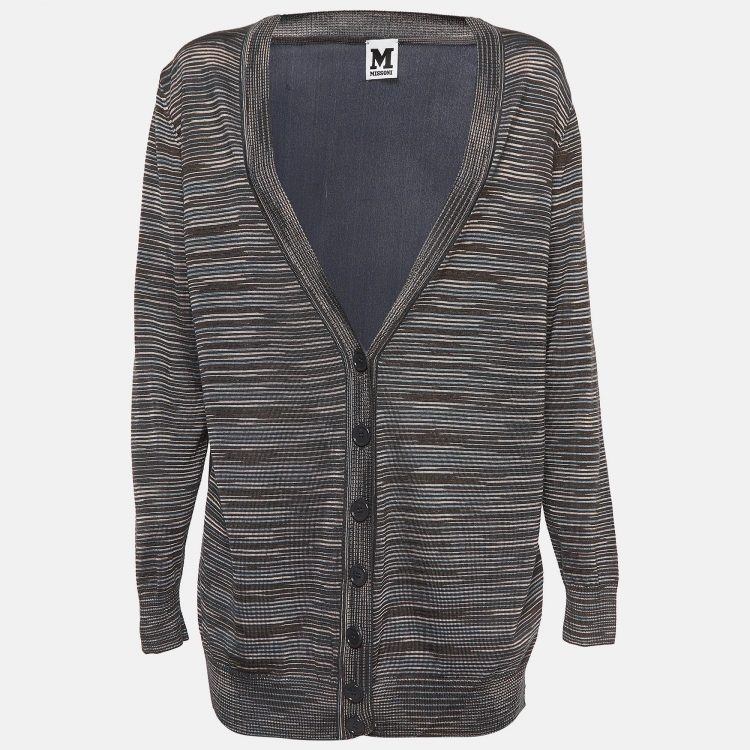 Pre Owned M Missoni Multicolor Patterned Knit Cardigan S