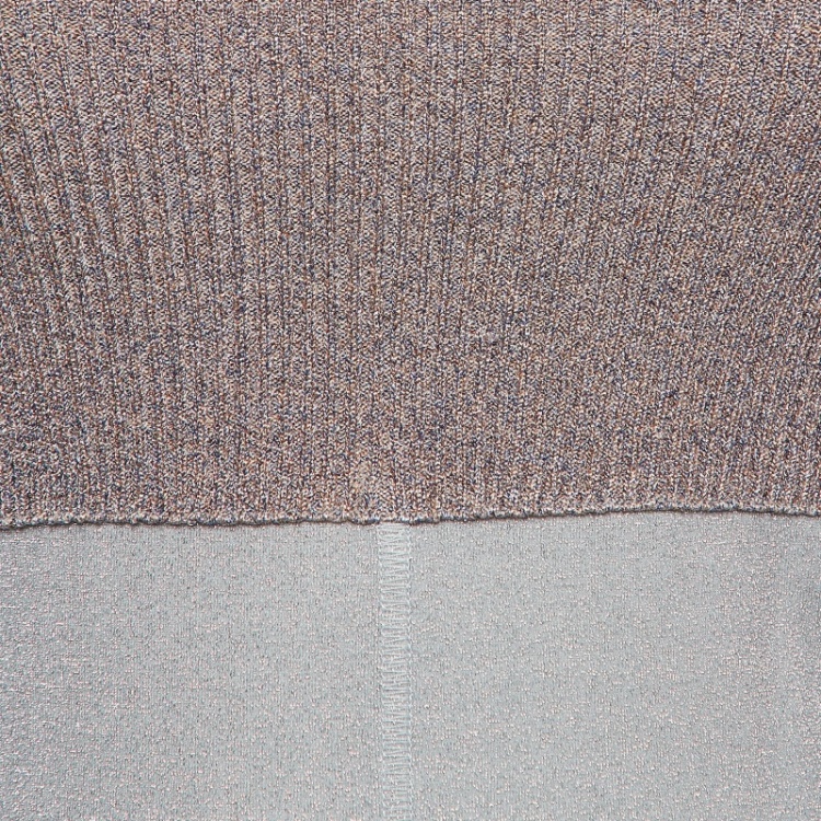 Pre Owned M Missoni Grey Lurex Knit Shoulder Strap Midi Dress S