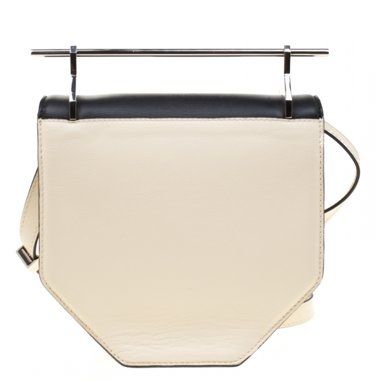 Pre Owned M2Malletier Off-white/Black Leather Amor Fati Crossbody Bag