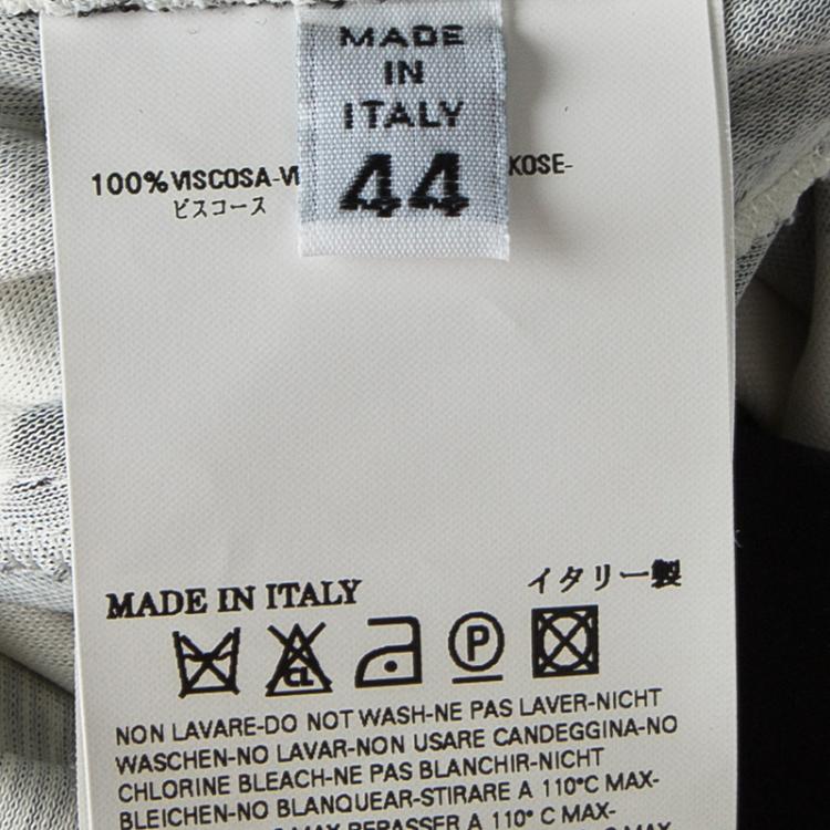 Pre Owned Maison Martin Margiela Monochrome Checked Draped Back Detail Dress M