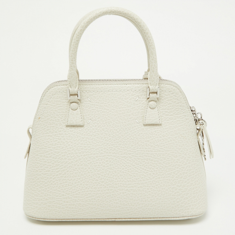 Pre Owned Maison Martin Margiela Grey Leather Dome Bag