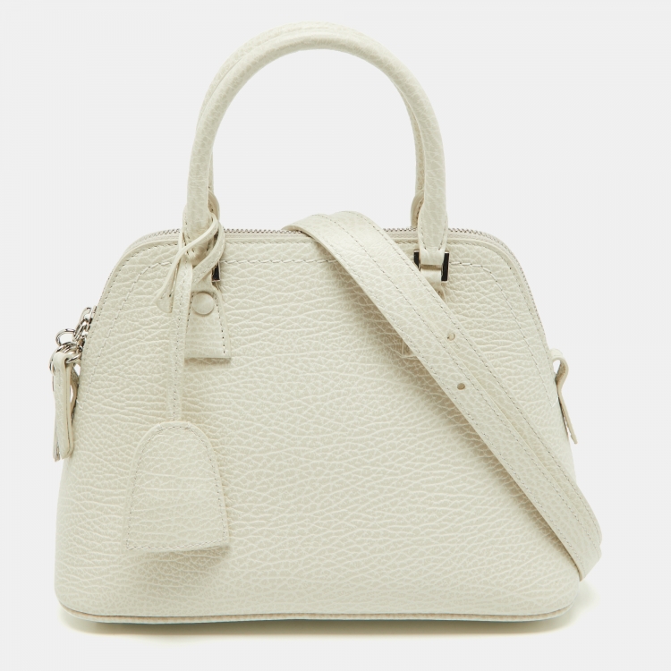 Pre Owned Maison Martin Margiela Grey Leather Dome Bag