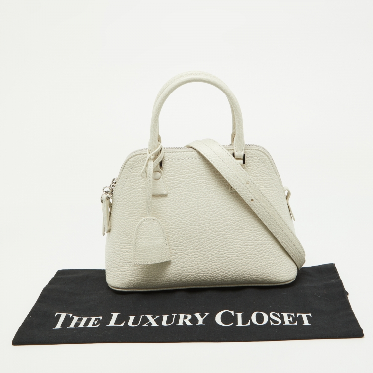 Pre Owned Maison Martin Margiela Grey Leather Dome Bag