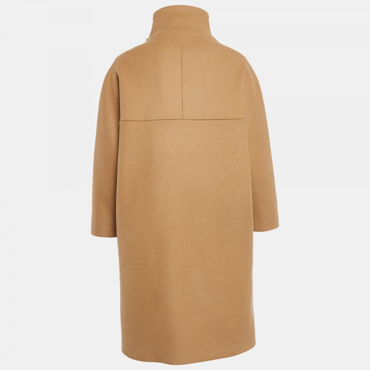 Pre Owned Maje Camel Brown Wool Blend Gaeli Coat XS