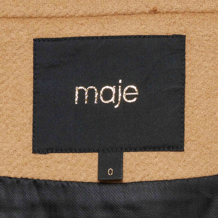 Pre Owned Maje Camel Brown Wool Blend Gaeli Coat XS