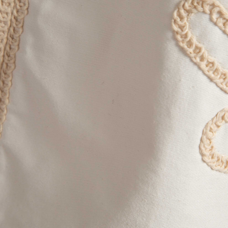Pre Owned Maje White/Beige Embroidered Cotton Mini Dress L