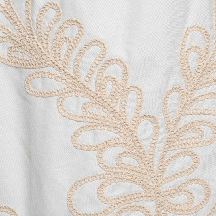 Pre Owned Maje White/Beige Embroidered Cotton Mini Dress L