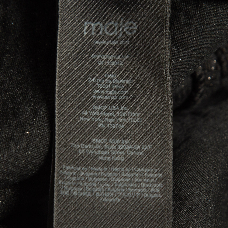 Pre Owned Maje Black Tweed Button Detailed Playsuit S