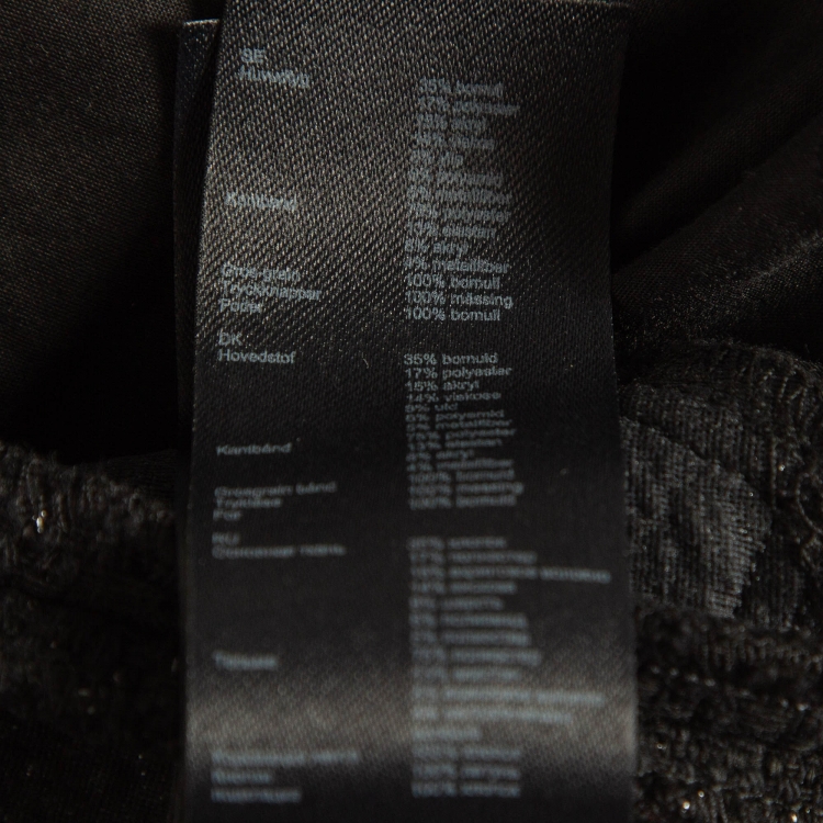 Pre Owned Maje Black Tweed Button Detailed Playsuit S
