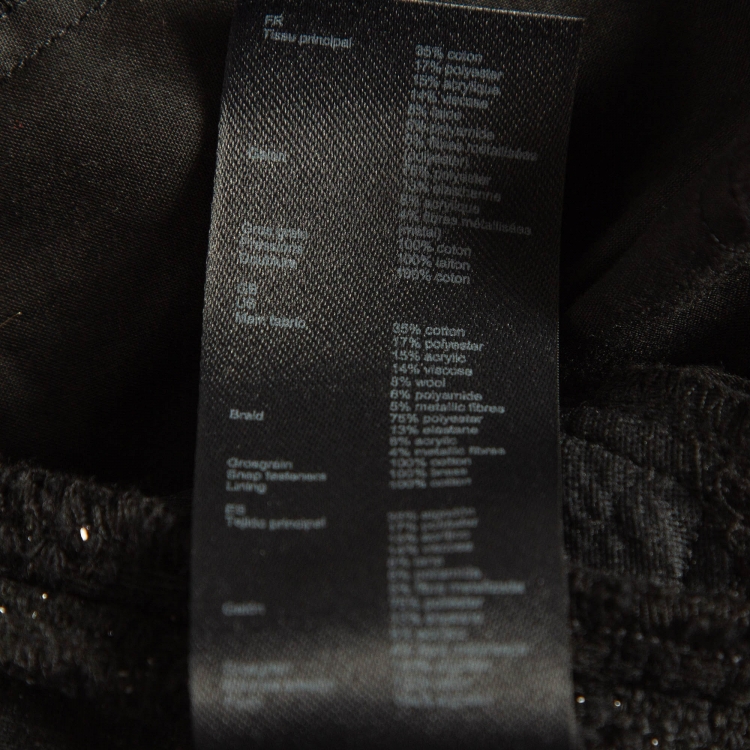 Pre Owned Maje Black Tweed Button Detailed Playsuit S