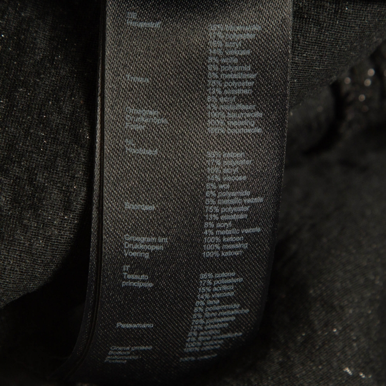 Pre Owned Maje Black Tweed Button Detailed Playsuit S