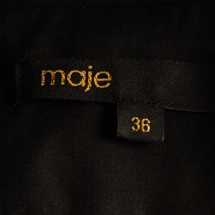 Pre Owned Maje Black Tweed Button Detailed Playsuit S