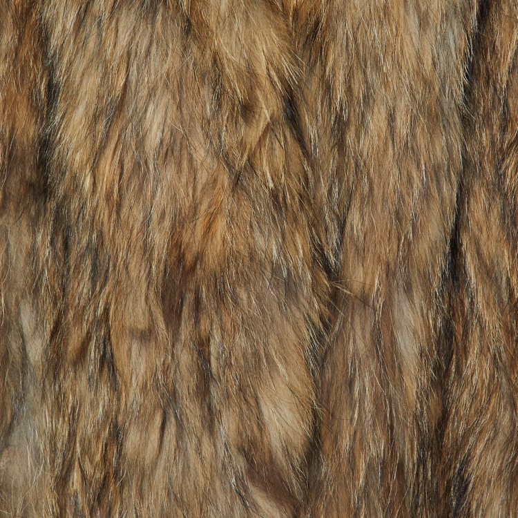Pre Owned Maje Brown Raccoon Fur Coat One Size