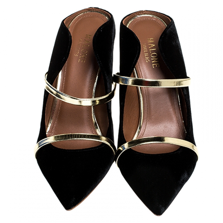 مملو�كة مسبقًا Malone Souliers Black Velvet Maureen Mule Size 38