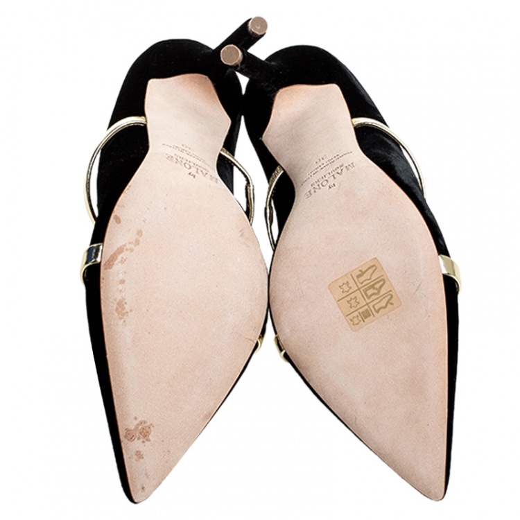 مملوكة مسبقًا Malone Souliers Black Velvet Maureen Mule Size 38