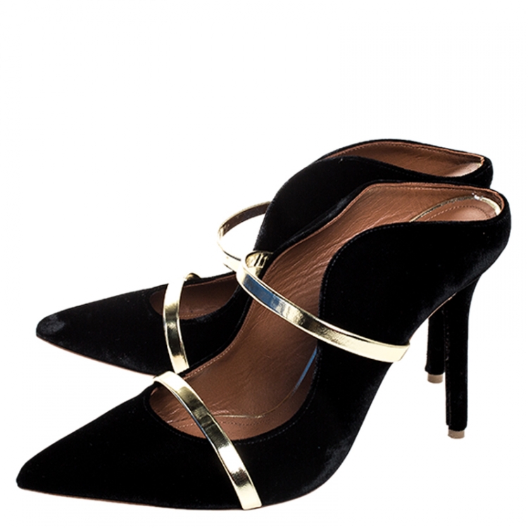 مملوكة مسبقًا Malone Souliers Black Velvet Maureen Mule Size 38