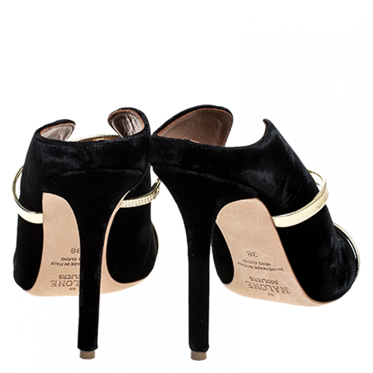 مملوكة مسبقًا Malone Souliers Black Velvet Maureen Mule Size 38